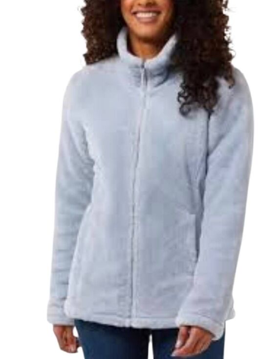 32 Degrees Jackets & Blazers - 32 Degrees Heat Plush Faux Fur Full Zip Jacket Women Size L Blue Gray EUC